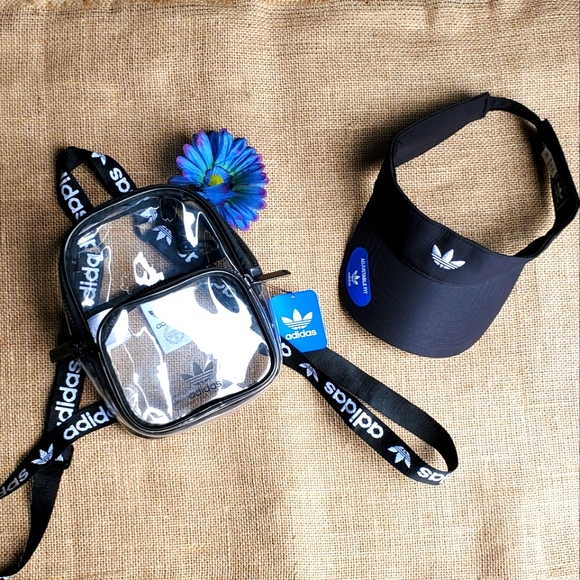 Addidas Clear Mini Backpack and Visor bundle